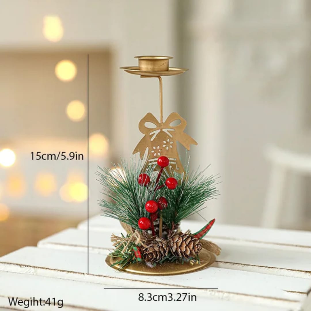 Christmas Candle Holder Santa Claus Elk tree