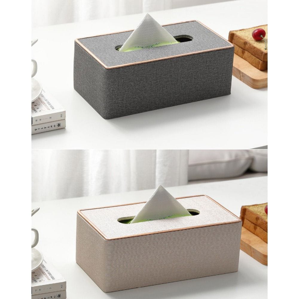 Light luxury Nordic creative leather gold tissue box