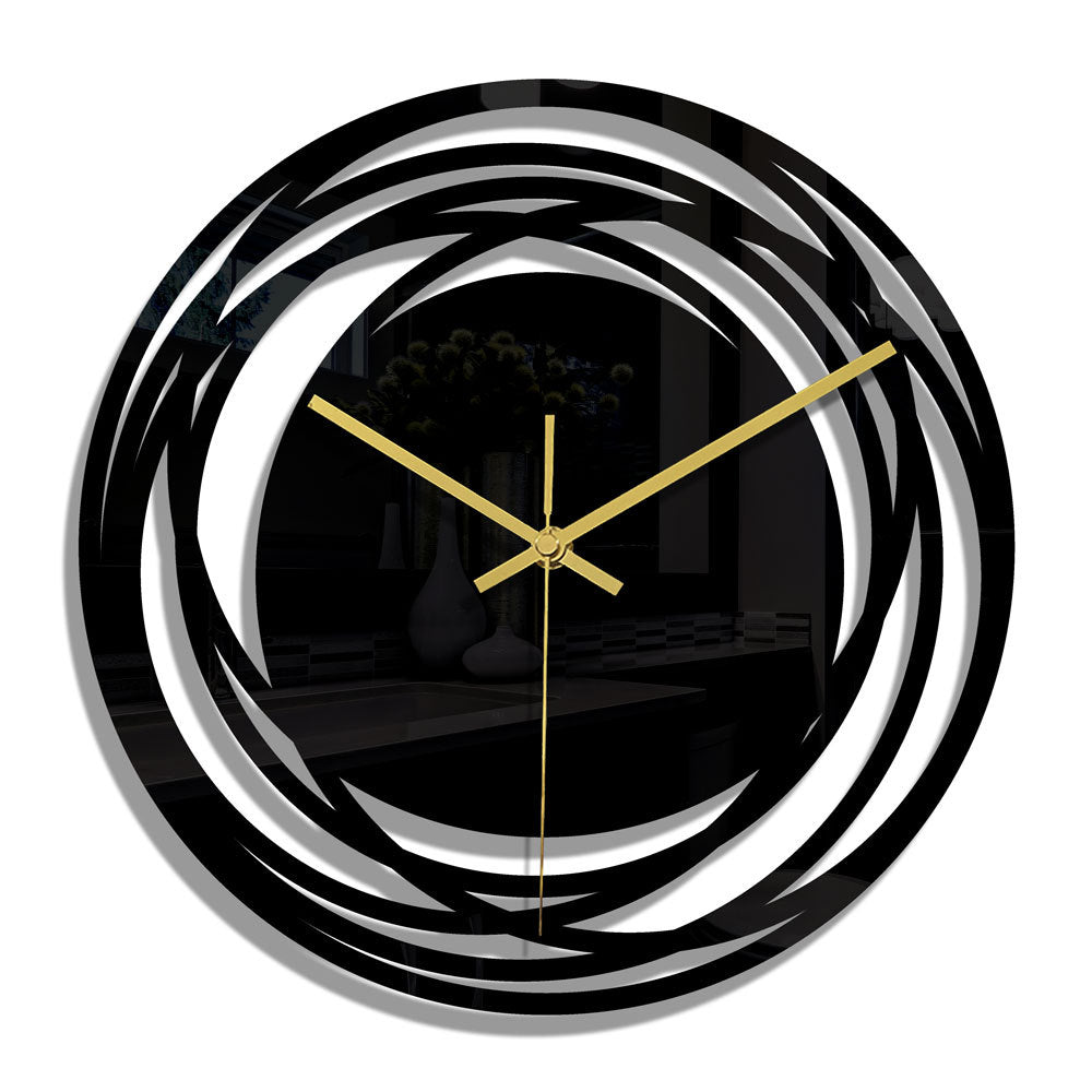 Fashion wall decor Wall Clock 3D Dimensional Black Acrylic Round Digital Wall Clock For Home Decoration Wall Clock