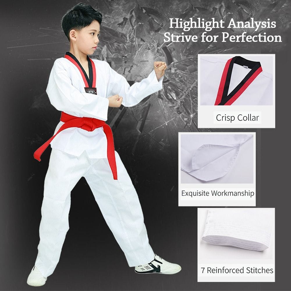 Kids Professional Taekwondo costume(Black stripe