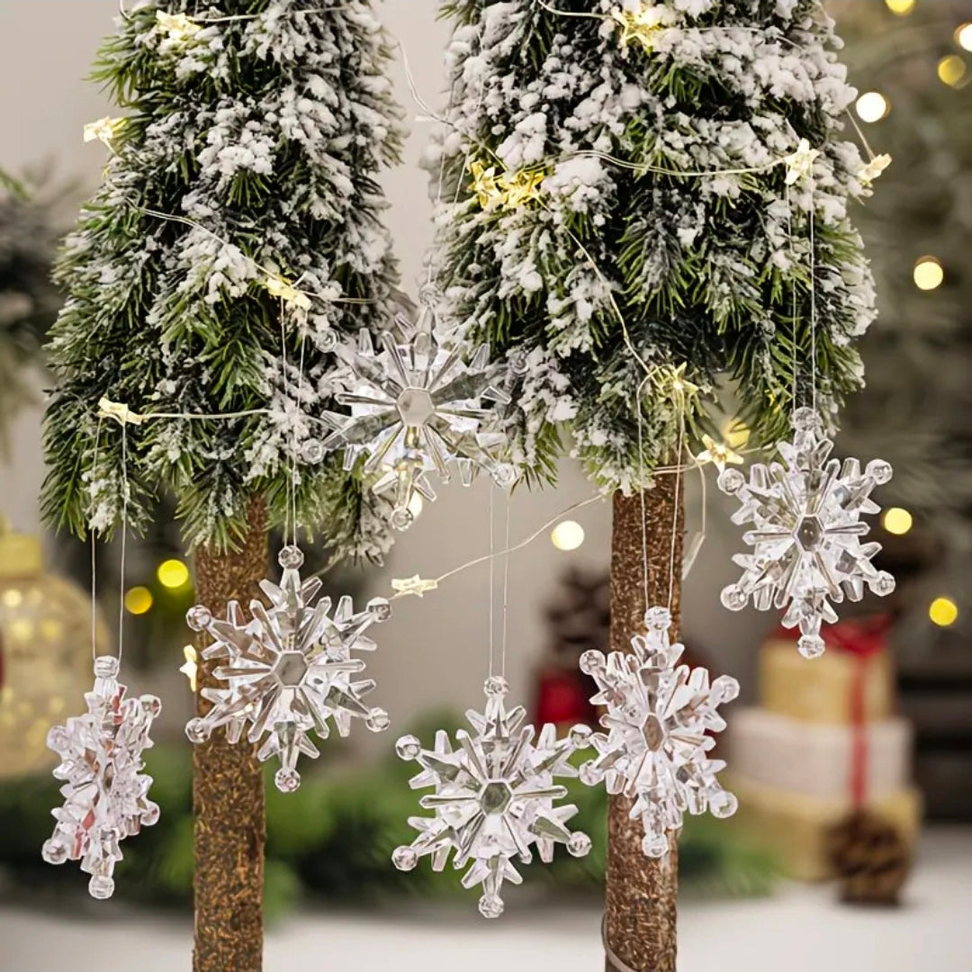 -Piece Crystal Snowflake Christmas Ornaments