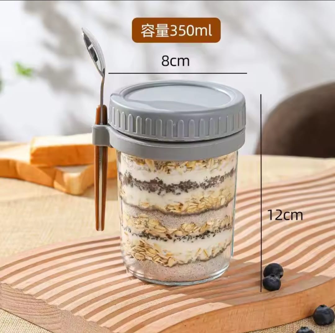4pc set overnight oats jar