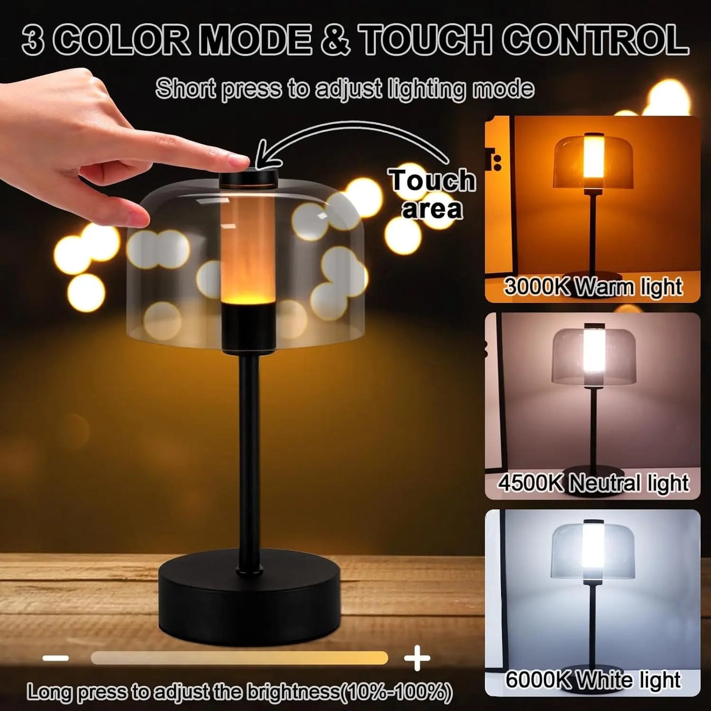 Touch control modern family able lamp