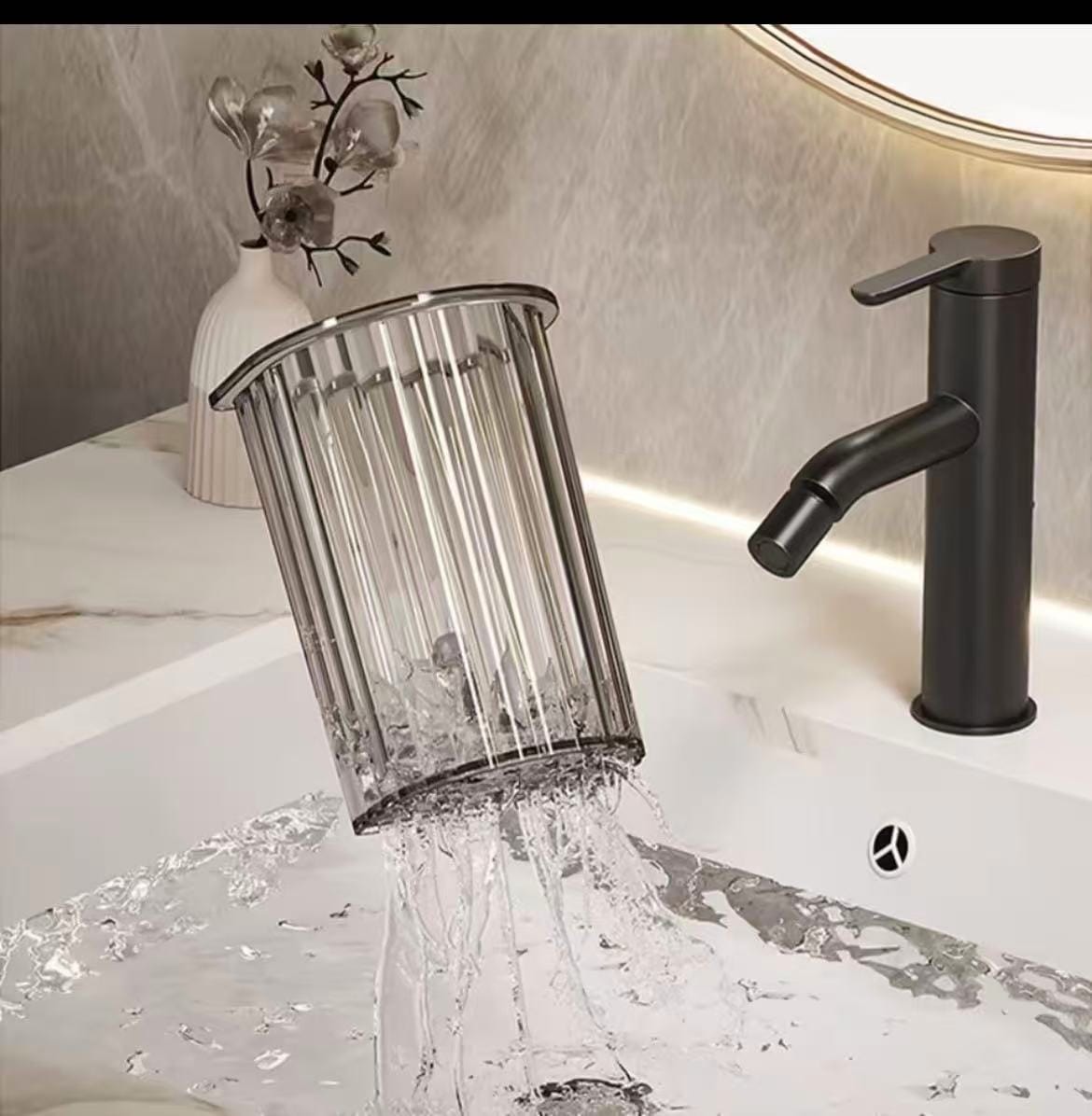 Wall Mount Toothbrush Holder & Bathroom Organizer .