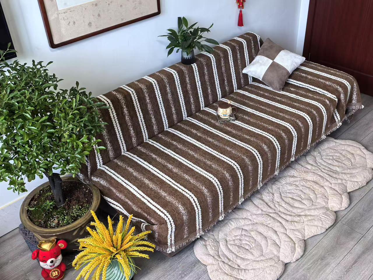 Reversible Chenille cotton sofa covers