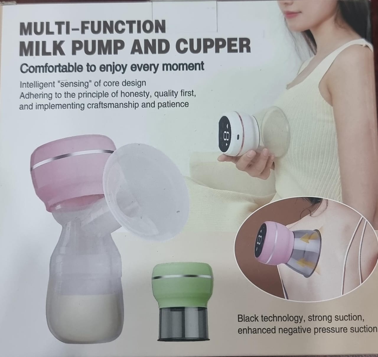 Smart 9 speed anti back flow design Rechargable Multifunction breast milk pump plus cupper