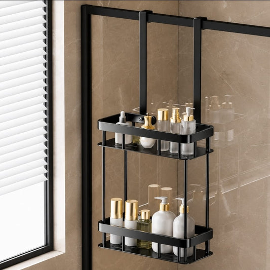 Bathroom Door Hanging Storage Rack two tier