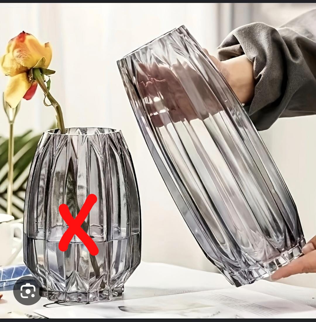 Heavy ridged flower vase