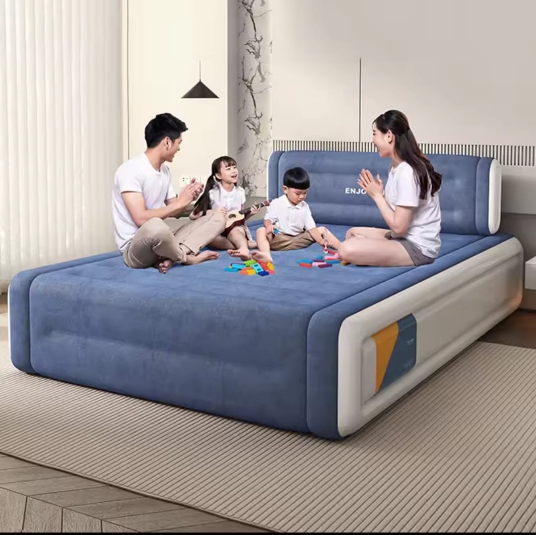 inflatable air bed with head rest