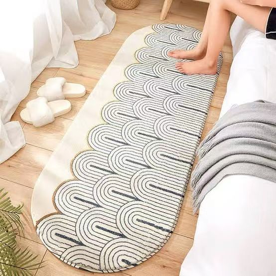 Warm Super oval Soft Bedside Fluffy Mats