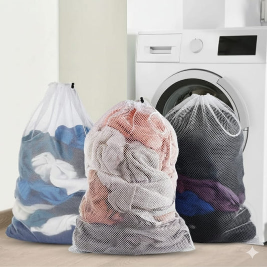 Large capacity 60*90cm 3Pieces Mesh Laundry Basket with Draw string