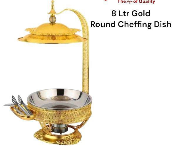 Luxurious gold round chaffing dish