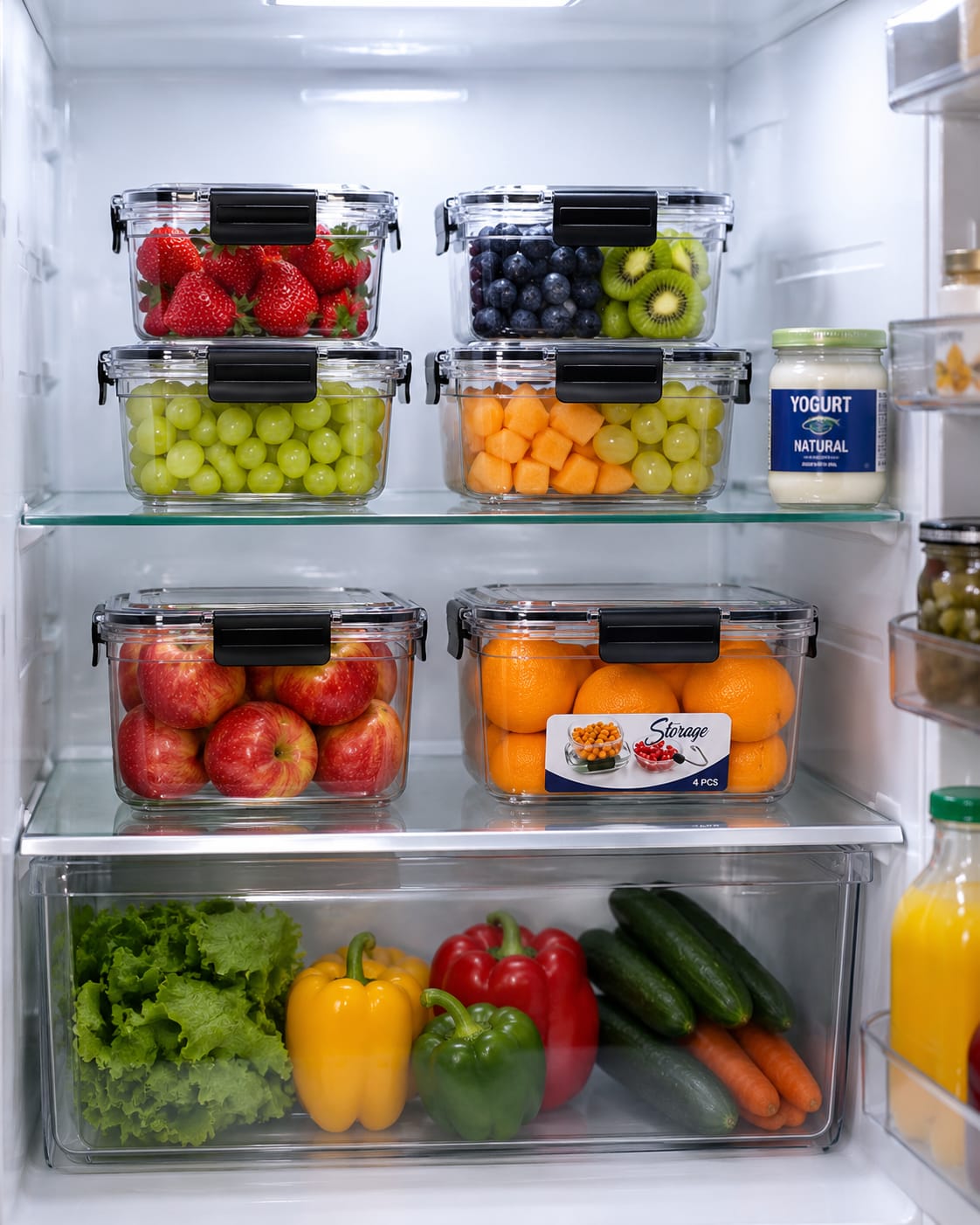 Transparent Airtight Pantry Boxes Multigrain Sealed Cans,Food Storage, Kitchen Refrigerator With Lid Fresh lock