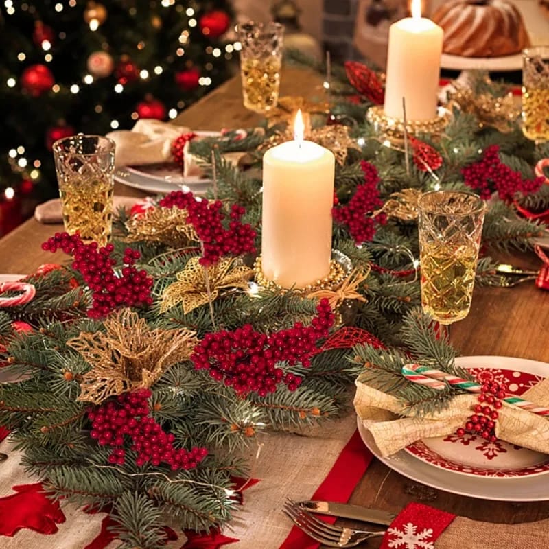 5pcs Artificial Red Berry Bouquet Christmas