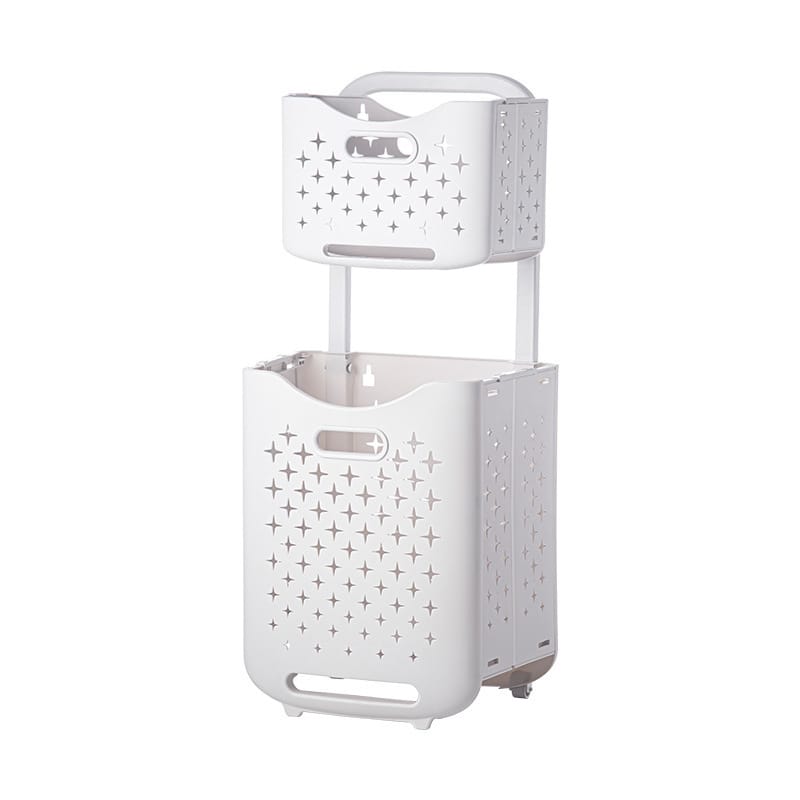 2-Tier Laundry Hamper with Wheels
