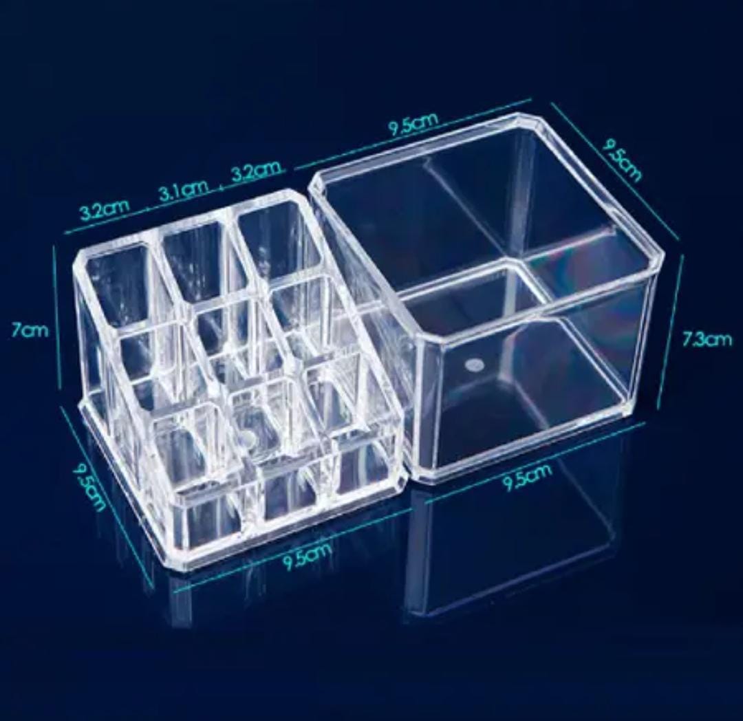 9 grid 2 layer acrylic cosmetics organizer