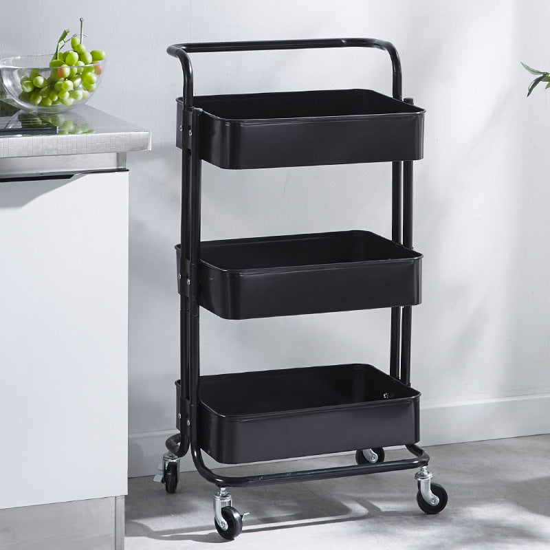 Multi-functional movable trolley storage rack( full metallic)