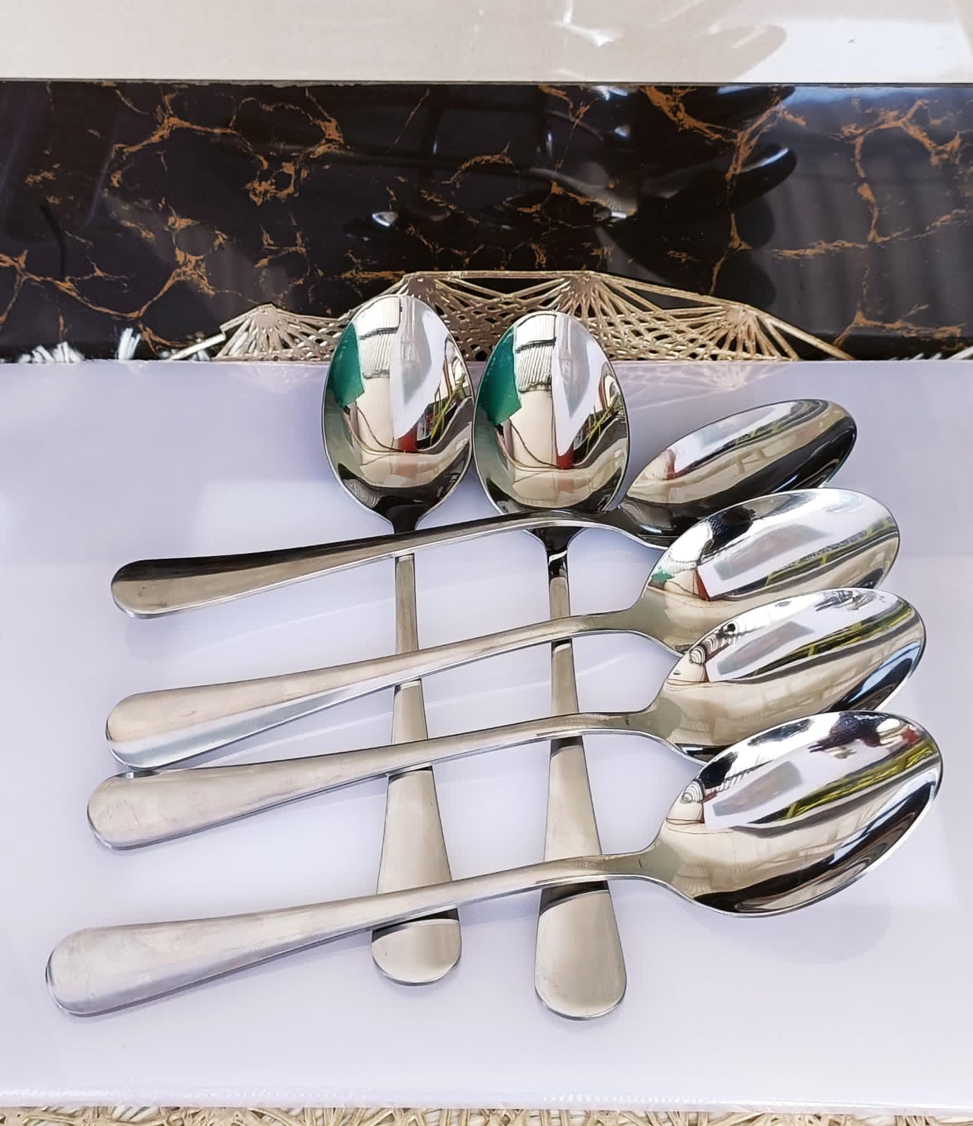 6Pcs Heavy gauge stainless steel table spoons