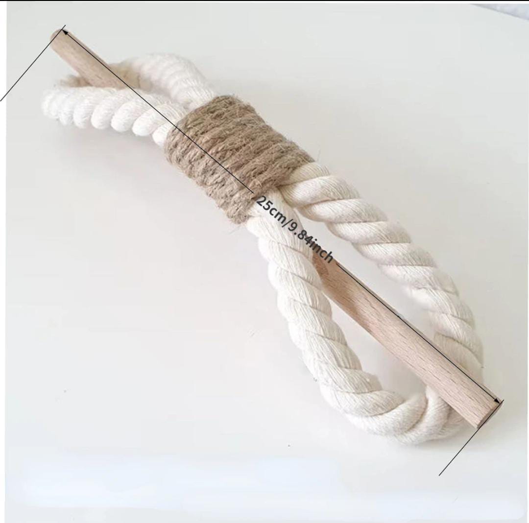 Curtain Tiebacks Rustic Holdbacks for Drapes, Farmhouse Tie Backs for Curtains, Cotton Jute Rope with Wood Club, Natural Boho Decor Shabby Chic Drapery Holder, Pack-2