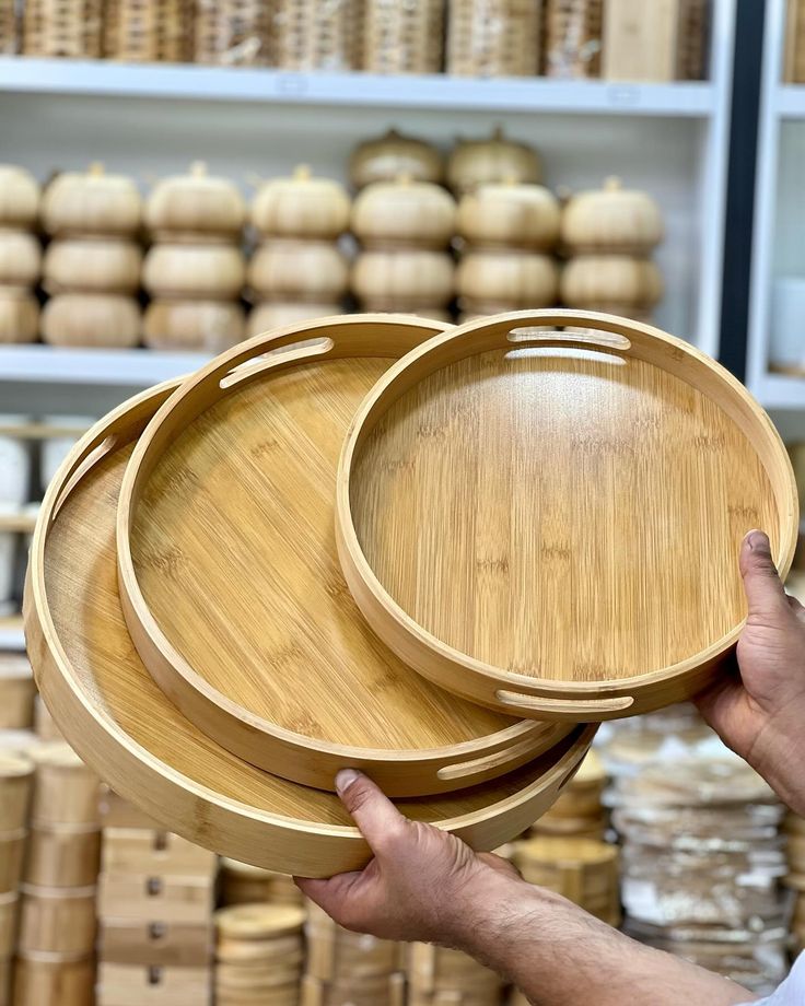 3pcs Multi-functional Bamboo Food storage Trays