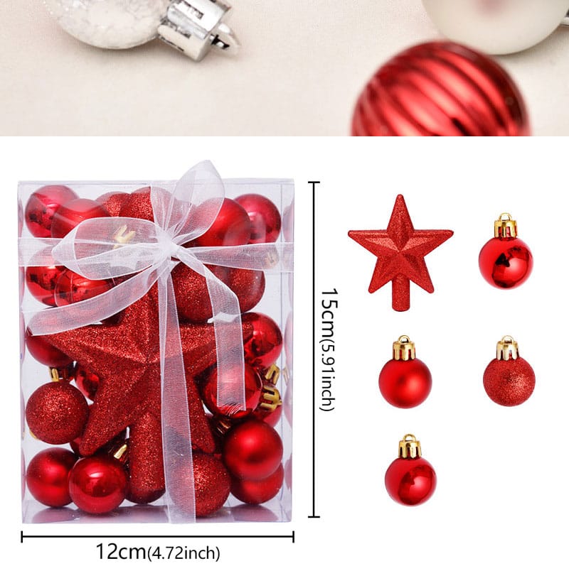 30pcs Xmas ball set and star