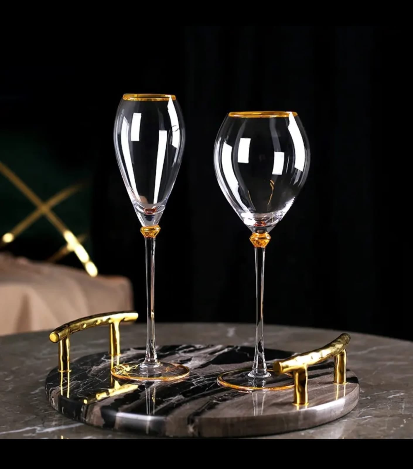 Royal Design  Crystal glasses Goblets/Wine Glass and Champagne Glass flutes