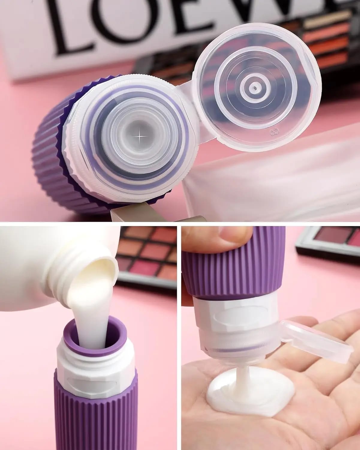 Big capacity colorful travel lotion bottles with cream bottles