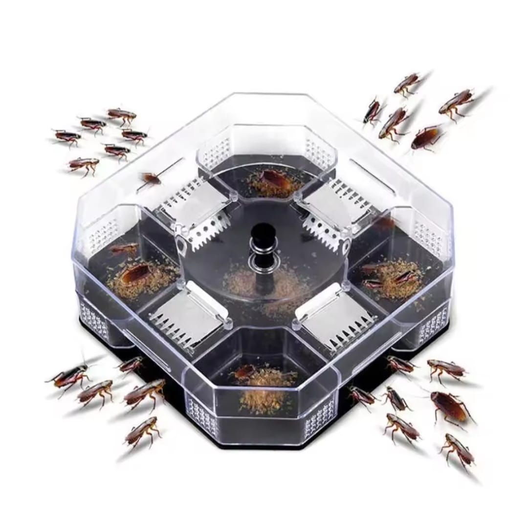 Chemical free cockroach trap, bait station.