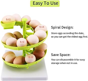Sliding Spiral egg holder / fruit holder for about 20 eggs