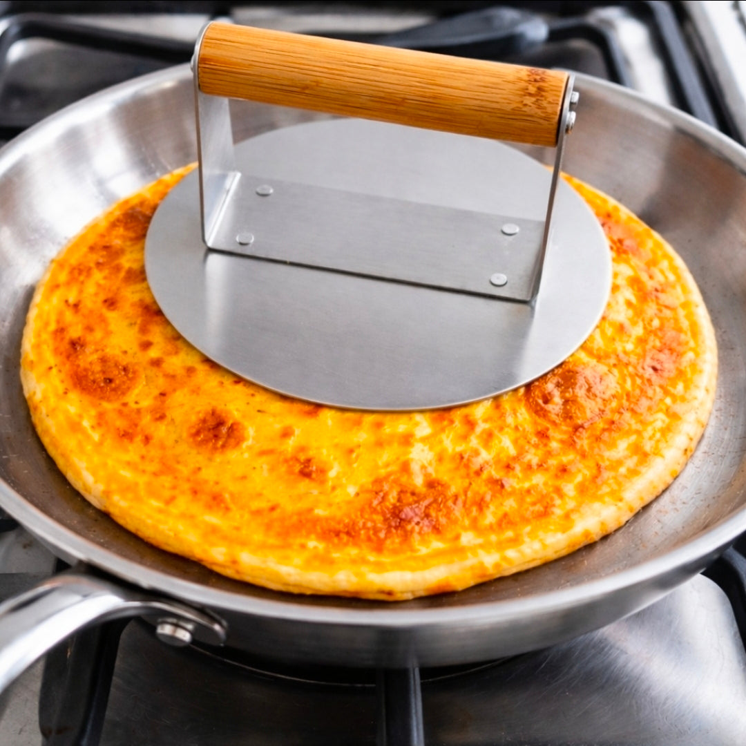 Heavy duty round stainless steel Chapati spinner\burger press