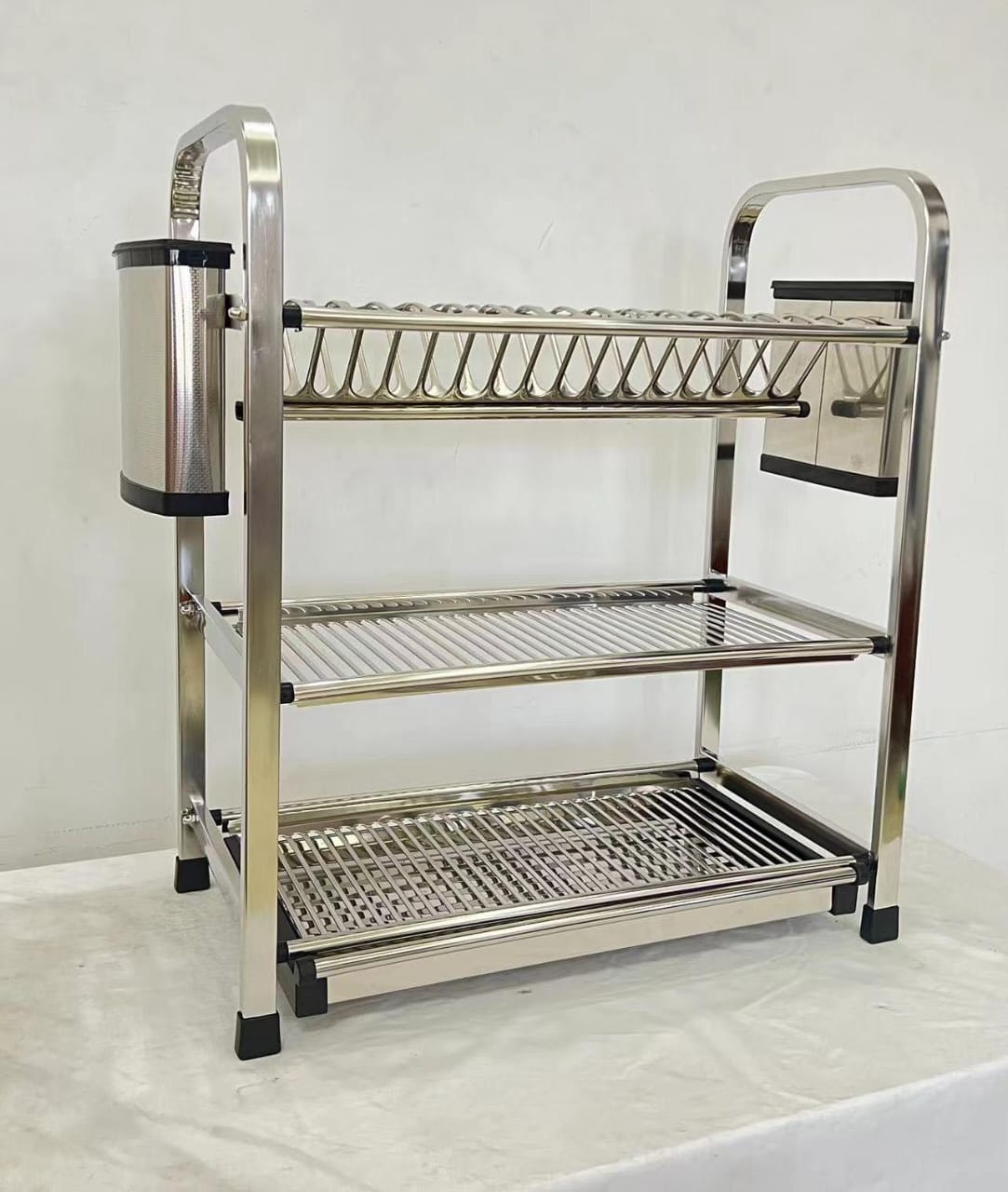 Heavy duty Elegant 3 tier STAINLESS STEEL DISH RACK