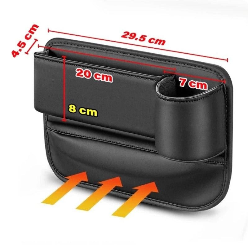 Car Seat Gap Filler and Organizer with a built-in cup holder