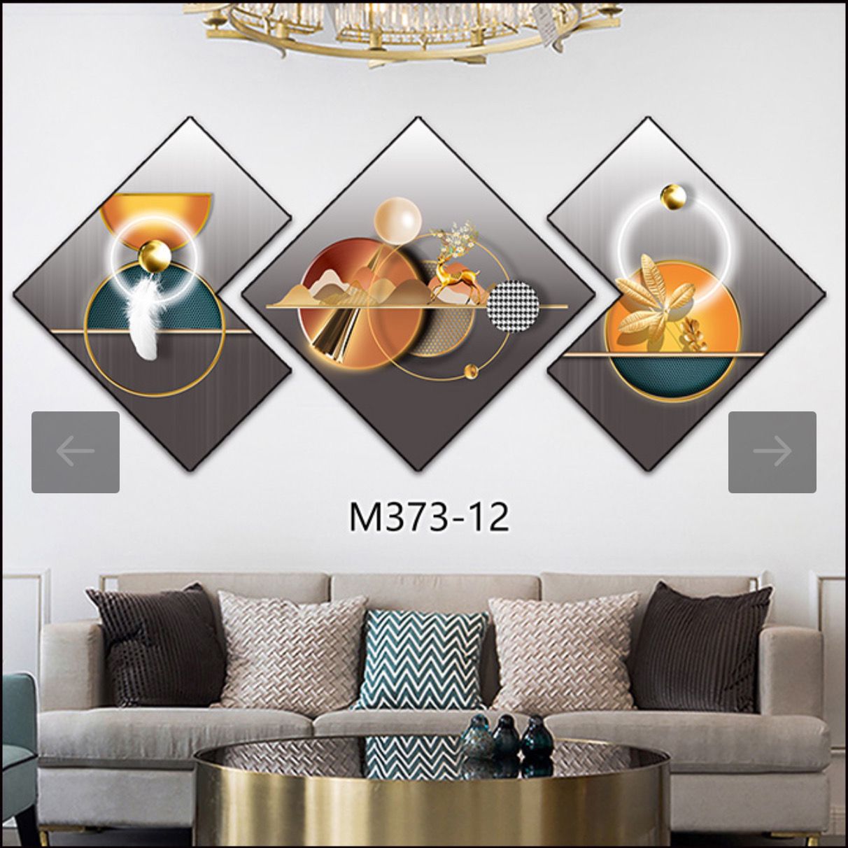 3 Piece 3D Abstract Art Crystal porcelain painting Aluminum Alloy Frame

      Size 50 by 50cm by 3