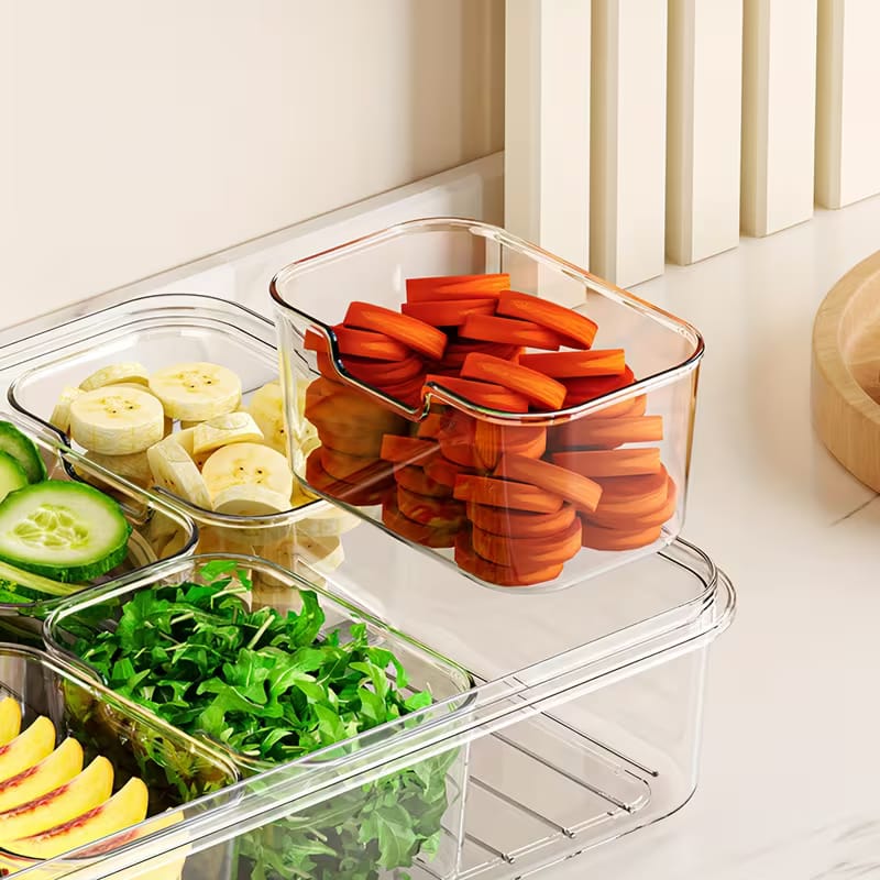 8-compartment clear fridge box