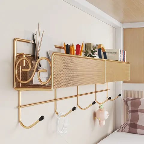 New design Mesh Bathroom rack with self adhesive stickers and hook