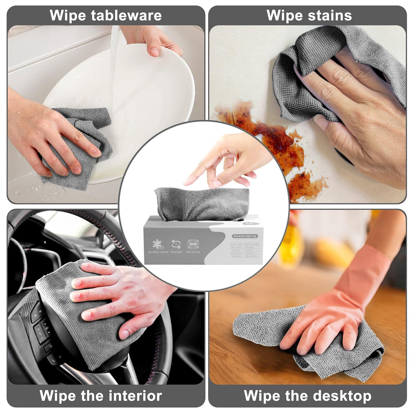 Multifunctional Microfiber Wiping Towels