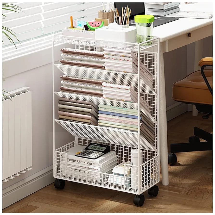 Multipurpose bookshelf stand with wheels