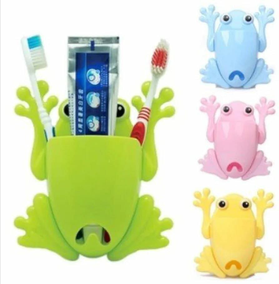 Cartoon frog toothbrush holder