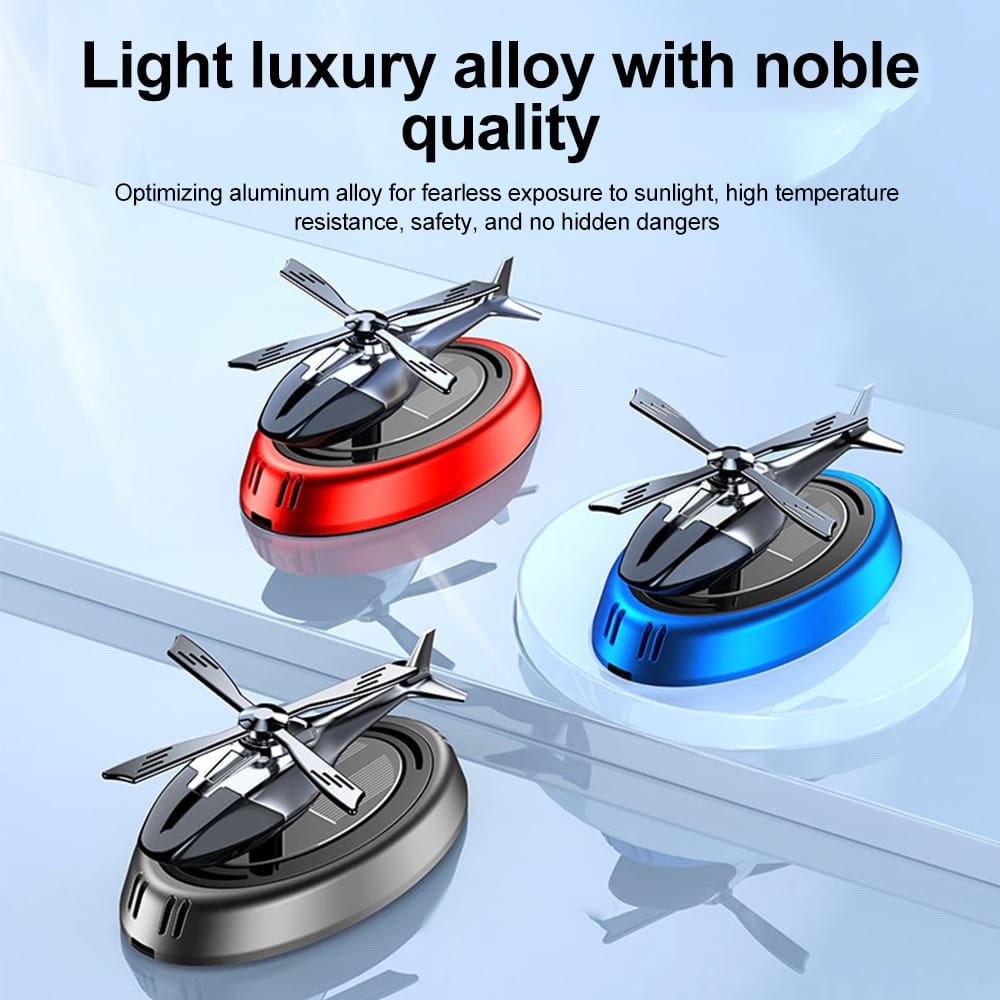 SOLAR POWER CAR FRESHENER HELICOPTER WITH ROTATING FAN
