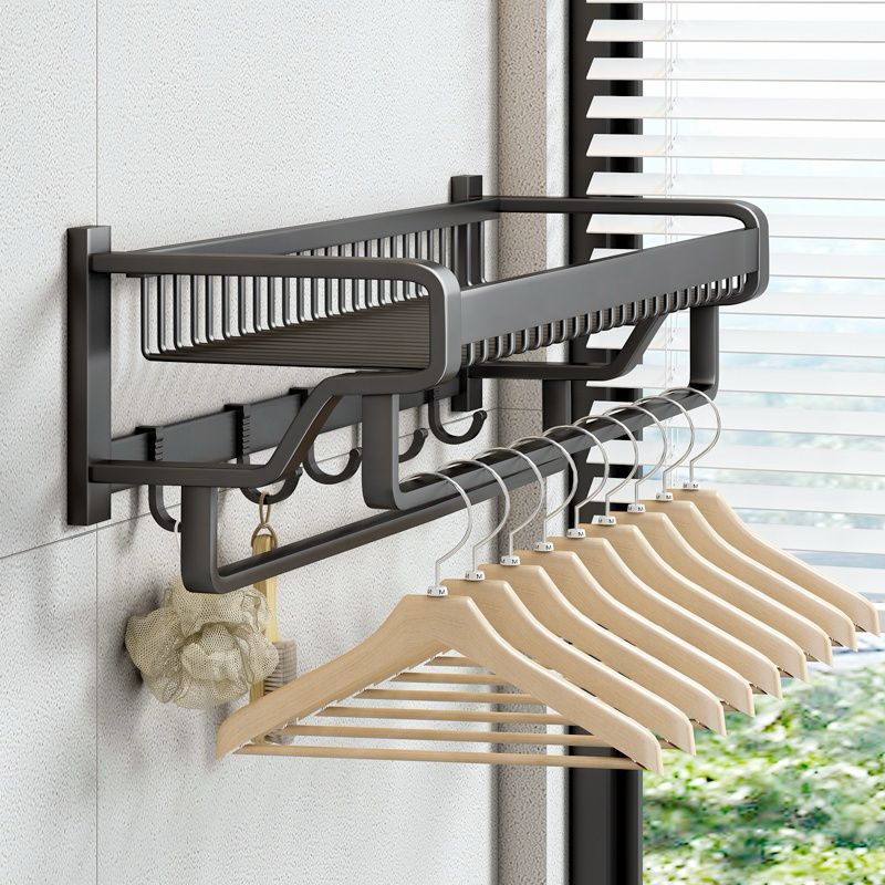 7pcs Multifunctional Aluminum Bath Towel Storage Rack Set Bathroom Storage Rack