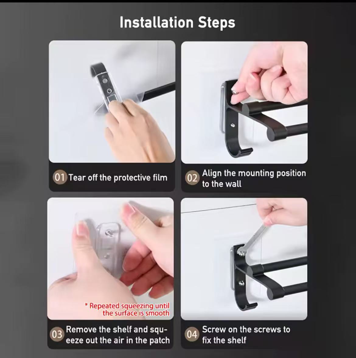 Punch-Free Wall Towel Rack