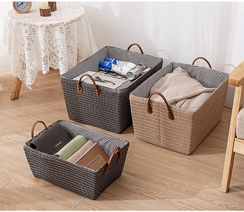 Handheld Woven Basket Organizer