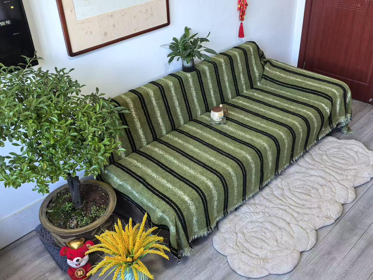 Reversible Chenille cotton sofa covers
