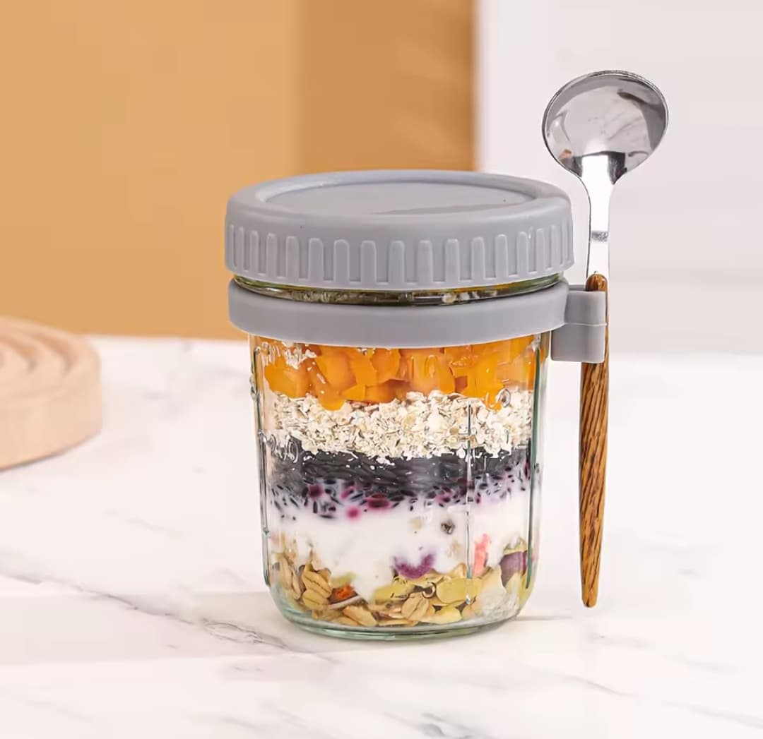 4pc set overnight oats jar