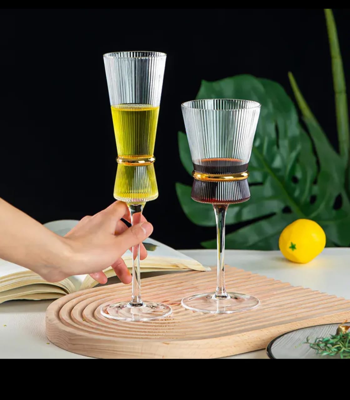 Elegant  Crystal Wine Glass and Champagne Glass flutes