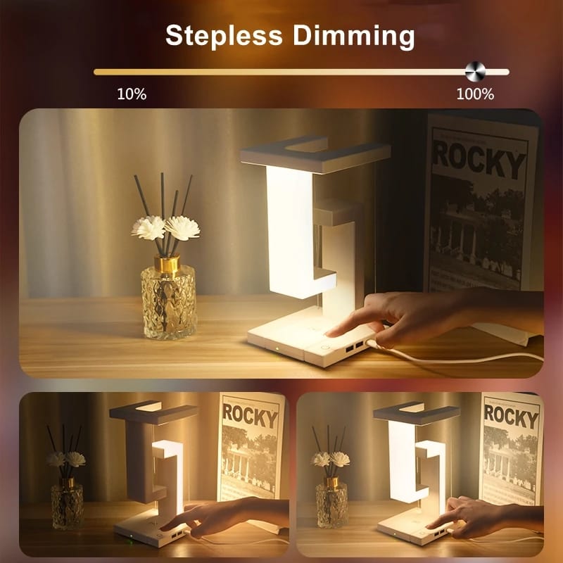 LED Antigravity Night Light with a wireless Charger