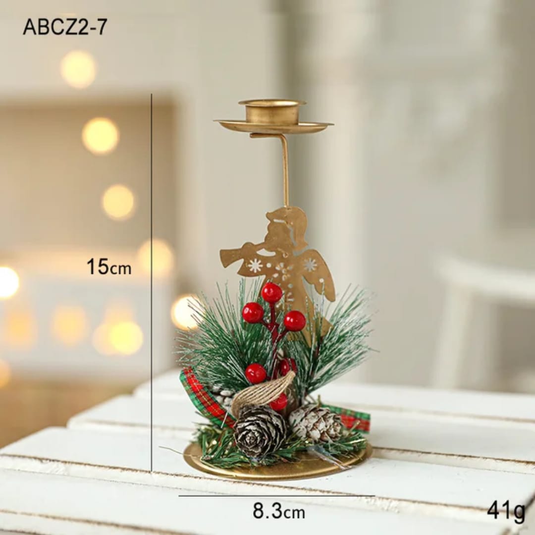 Christmas Candle Holder Santa Claus Elk tree