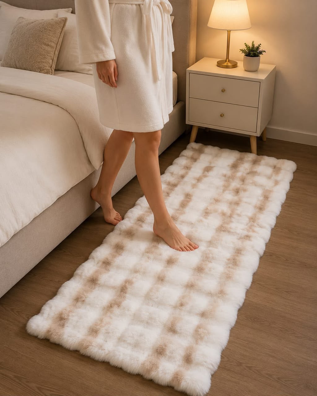 Thickened Bubble Velvet Carpet / 

Bedroom Bedside Mat