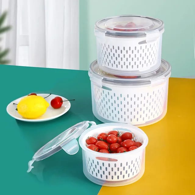 Kitchen Freezer Stackable fridge organizer storage containers 3in1