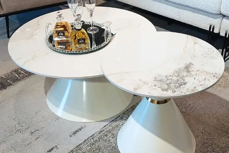 Classic Side Table Living Room Decor Modern Marble Round Coffee Table Sofa Side Table Mobile Snack Table Furniture Home Bedroom Stable